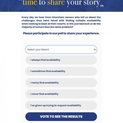 Timeshare poll finds that fewer than 5% of owners can book their preferred holidays